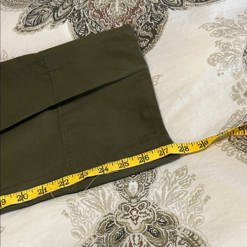 Rebecca Taylor Olive Green High-Rise Pleated Chinos - Picture 11 of 11